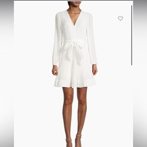 Milly Liv Pleated Belted Mini Dress - size 6 - white